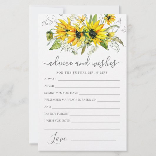黄色ひまわりフローラアドバイスとウィッシュズカード (正面)