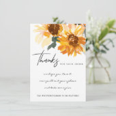 黄色ひまわりフローラ企業のビジネスロゴ サンキューカード (スタンド正面)