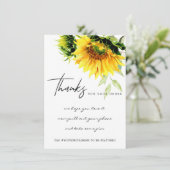 黄色ひまわりフローラ企業のビジネスロゴ サンキューカード (スタンド正面)