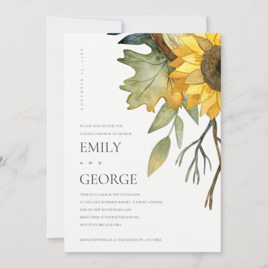 黄色ひまわりフローラ対シャワーカードP サンキューカード (正面)