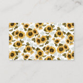 黄色ひまわりフローラ結婚のウェブサイト エンクロージャーカード (裏面)