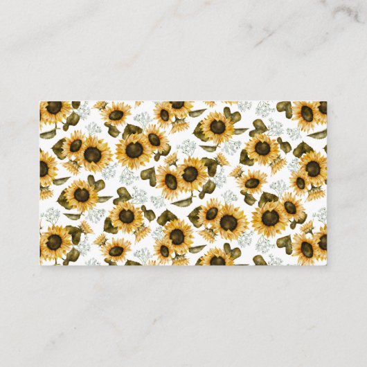 黄色ひまわりフローラ結婚のウェブサイト エンクロージャーカード (裏面)