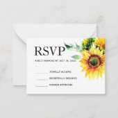 黄色ひまわりフローラ鮮やか春ブーケ ノートカード (正面)