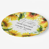 黄色ひまわりフローラ鮮やか春ブーケ ペーパープレート (アングル)