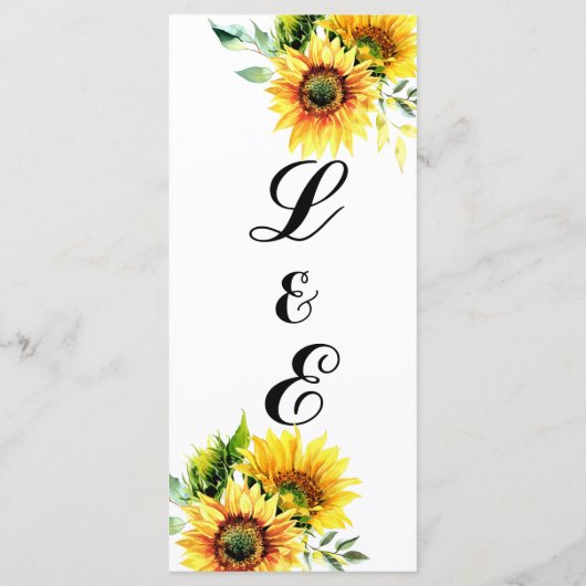 黄色ひまわりフローラ鮮やか春ブーケ メニュー (裏面)