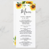 黄色ひまわりフローラ鮮やか春ブーケ メニュー (正面/裏面)
