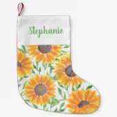 黄色ひまわりフローラ スモールクリスマスストッキング (正面)