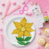 黄色ひまわりフローラ ペーパープレート (パーティー)