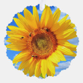 黄色ひまわりミツバチのクリスマスオーナメントカード オーナメントカード (裏面)