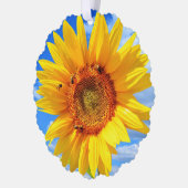 黄色ひまわりミツバチのクリスマスオーナメントカード オーナメントカード (左)