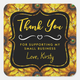 黄色ひまわりモザイクガラス小規模企業 スクエアシール