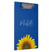 黄色ひまわりモノグラムエレガントブルー クリップボード (右)