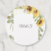 黄色ひまわりユーカリ結婚ストライト フェイバータグ (裏面)