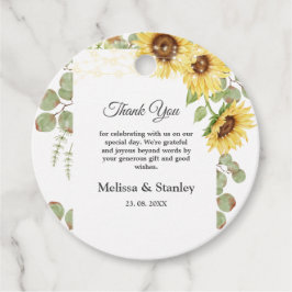 黄色ひまわりユーカリ結婚ストライト フェイバータグ