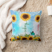 黄色ひまわりラブホープ信仰夏秋 クッション (ブランケット)