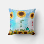 黄色ひまわりラブホープ信仰夏秋 クッション (裏面)