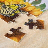 黄色ひまわりラブホープ信仰夏秋 ジグソーパズル (側面)