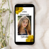 黄色ひまわり卒業発表写真 案内状