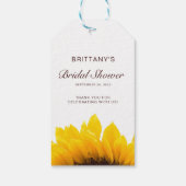 黄色ひまわり名スクリプトモダンブライダルシャワー ギフトタグ (裏面)