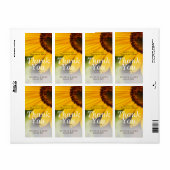 黄色ひまわり夏結婚のワインカスタムラベル ラベル (フルシート)