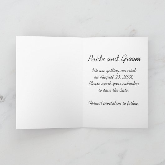 黄色ひまわり夏結婚の発表 案内状 (内部)