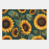 黄色ひまわり大プリント包装紙シート ラッピングペーパーシート (正面2)