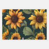 黄色ひまわり大プリント ラッピングペーパーシート (正面)