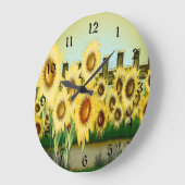 黄色ひまわり時計 ラージ壁時計 (傾斜)