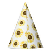 黄色ひまわり模様フローラ パーティーハット (裏面)