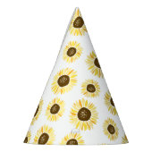 黄色ひまわり模様フローラ パーティーハット (左)
