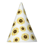 黄色ひまわり模様フローラ パーティーハット (右)