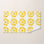 黄色ひまわり模様 バスタオルセット (ハンドタオル)