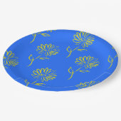 黄色ひまわり模様  ペーパープレート (アングル)