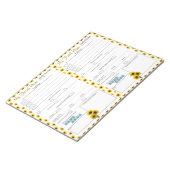 黄色ひまわり毎日6食食の日記 ノートパッド (アングル)