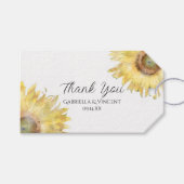 黄色ひまわり水の色結婚をありがとう ギフトタグ (正面(横))