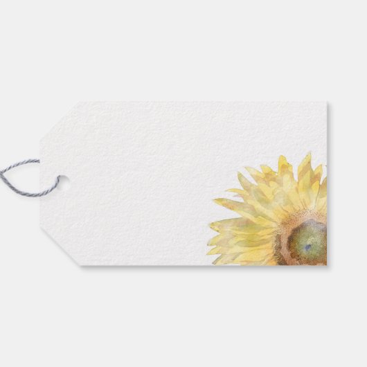 黄色ひまわり水の色結婚をありがとう ギフトタグ (裏面横)
