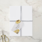 黄色ひまわり水の色結婚をありがとう ギフトタグ (より糸付き)