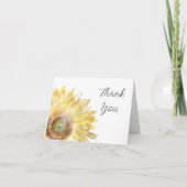 黄色ひまわり水彩ありがとう サンキューカード (正面)
