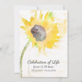 黄色ひまわり水彩お祝いの生活 招待状 (正面)