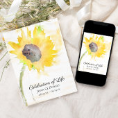 黄色ひまわり水彩お祝いの生活 招待状