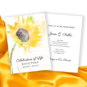 黄色ひまわり水彩お祝いの生活 招待状