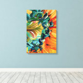 黄色ひまわり水彩オリジナルアート絵画 キャンバスプリント (インサイチュ (ウッドフロア))