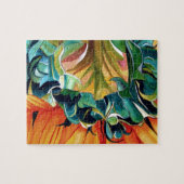 黄色ひまわり水彩オリジナルアート絵画 ジグソーパズル (横)