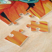 黄色ひまわり水彩オリジナルアート絵画 ジグソーパズル (側面)