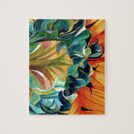 黄色ひまわり水彩オリジナルアート絵画 ジグソーパズル