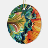 黄色ひまわり水彩オリジナルアート絵画 セラミックオーナメント (左)