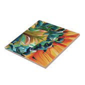 黄色ひまわり水彩オリジナルアート絵画 タイル (側面)