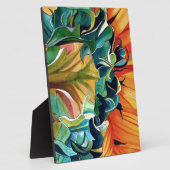 黄色ひまわり水彩オリジナルアート絵画 フォトプラーク (側面)