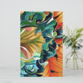 黄色ひまわり水彩オリジナルアート絵画 便箋 (スタンド正面)