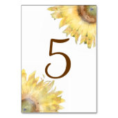 黄色ひまわり水彩テーブル番号 テーブルナンバー (正面)